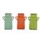 10&#x22; Multicolored Stoneware Vintage Vase Set